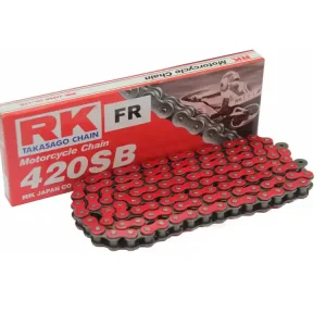 Preisreduziert Motorradkette RK 420 SB 146 Glieder orange grün silbergrau