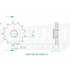 Markenware Kettenritzel 13 Zähne - (428) für Aprilia RS 4 / Zündapp ZRN ZXA ZXE ZXM 125