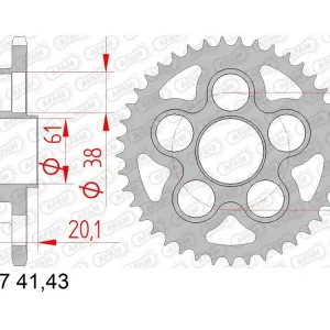 Kettenrad Stahl 41 43 Zähne (520) passend für MV Agusta F4 / Brutale Top-Angebot