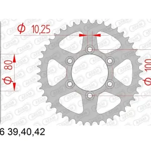 Top-Preis Kettenrad Stahl 39 40 42 Zähne (525) passend für Voxan