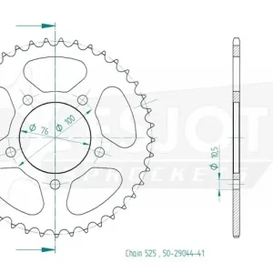 Jetzt Bestellen Kettenrad Stealth 42 44 Zähne (525) passend für Galespeed Marchesini OZ Benelli 899 900 1130 RST-709