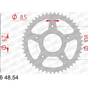 Geprüft Kettenrad Stahl 48 54 Zähne (428) passend für Motorhispania KN1 / MH7 / RX 125 R