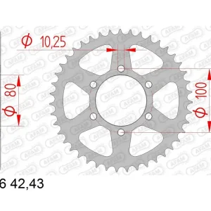 Kettenrad Stahl 43 Zähne (520) passend für Laverda 750 Ghost Strike / Sport / SS / Strike Super-Preis