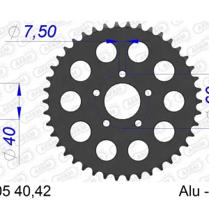 Kettenrad Aluminium 38 - 46 Zähne (415) passend für KTM SX 50 Mini / SX 50 Pro Senior LC Jetzt Bestellen