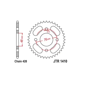 Kettenrad Stahl 50 Zähne (428) passend auf Kawasaki KLF 110 (Bj.87-88) Direkt Vom Hersteller