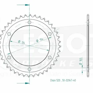 Kettenrad Stahl 40 41 48 Zähne (520) passend Kawasaki KR 250 / ZR 250 / ZXR250 Aktuell