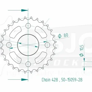 Kettenrad Stahl 28 30 32 35 Zähne (428) passend für SMC Python Urban / Kasea Skyhawk / Masai / Rex Neue Kollektion