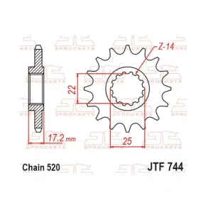 Kettenritzel Silent - gummiertes Ritzel low noise 16 Zähne passend für Ducati Monster V2 890 (520) Letzte Chance
