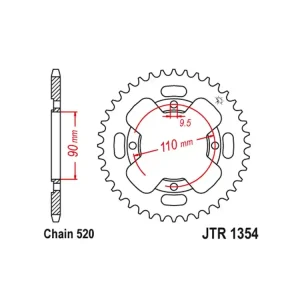 Kettenrad Stahl 38 Zähne (520) passend für Honda ATC 200 X Beliebt