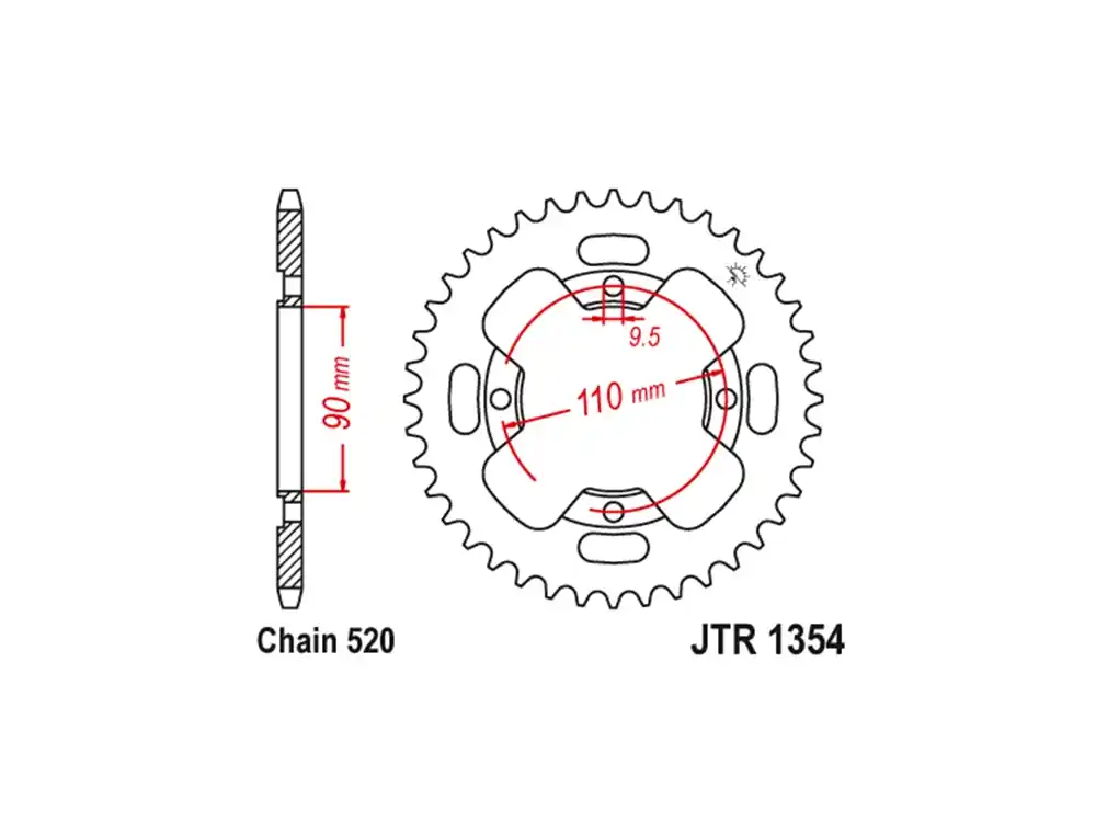 Kettenrad Stahl 38 Zähne (520) passend für Honda ATC 200 X Beliebt