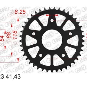 Kettenrad Stahl 41 43 Zähne (428) passend für Gogoro Electric Kostenfreie Lieferung