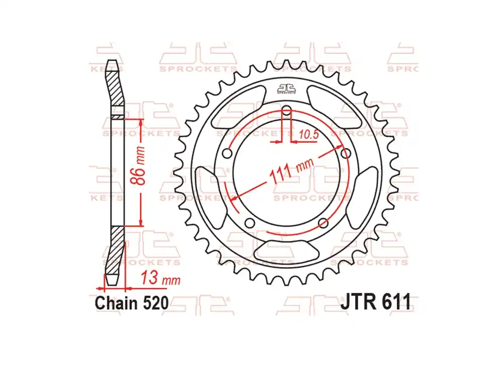 Super-Preis Kettenrad Stahl 43 Zähne (520) passend für Gilera Nordwest