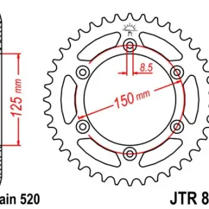 Kettenrad Aluminium Schlammnut supersprox 47 bis 54 Zähne (520) passend für Honda / Yamaha Ausverkauf