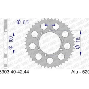 Letzte Chance Kettenrad Aluminium 40 41 42 44 Zähne (520) passend für Gas Gas Pampera / TXT
