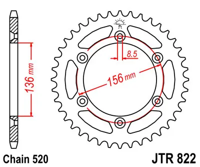 Kettenrad Aluminium mit Schlammnut esjot 38 bis 52 Zähnen (520) Super-Preis